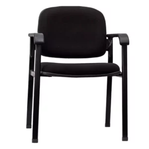 silla-espera-damasco-negro-brazos