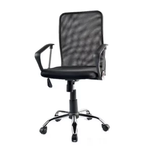 sillon-ejecutivo-malla-negra-cromado